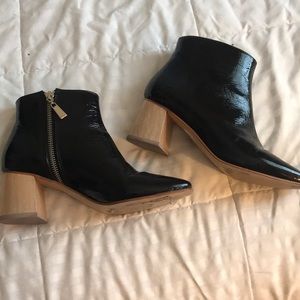 Glossy Leather ankle boots